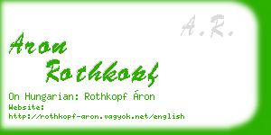 aron rothkopf business card